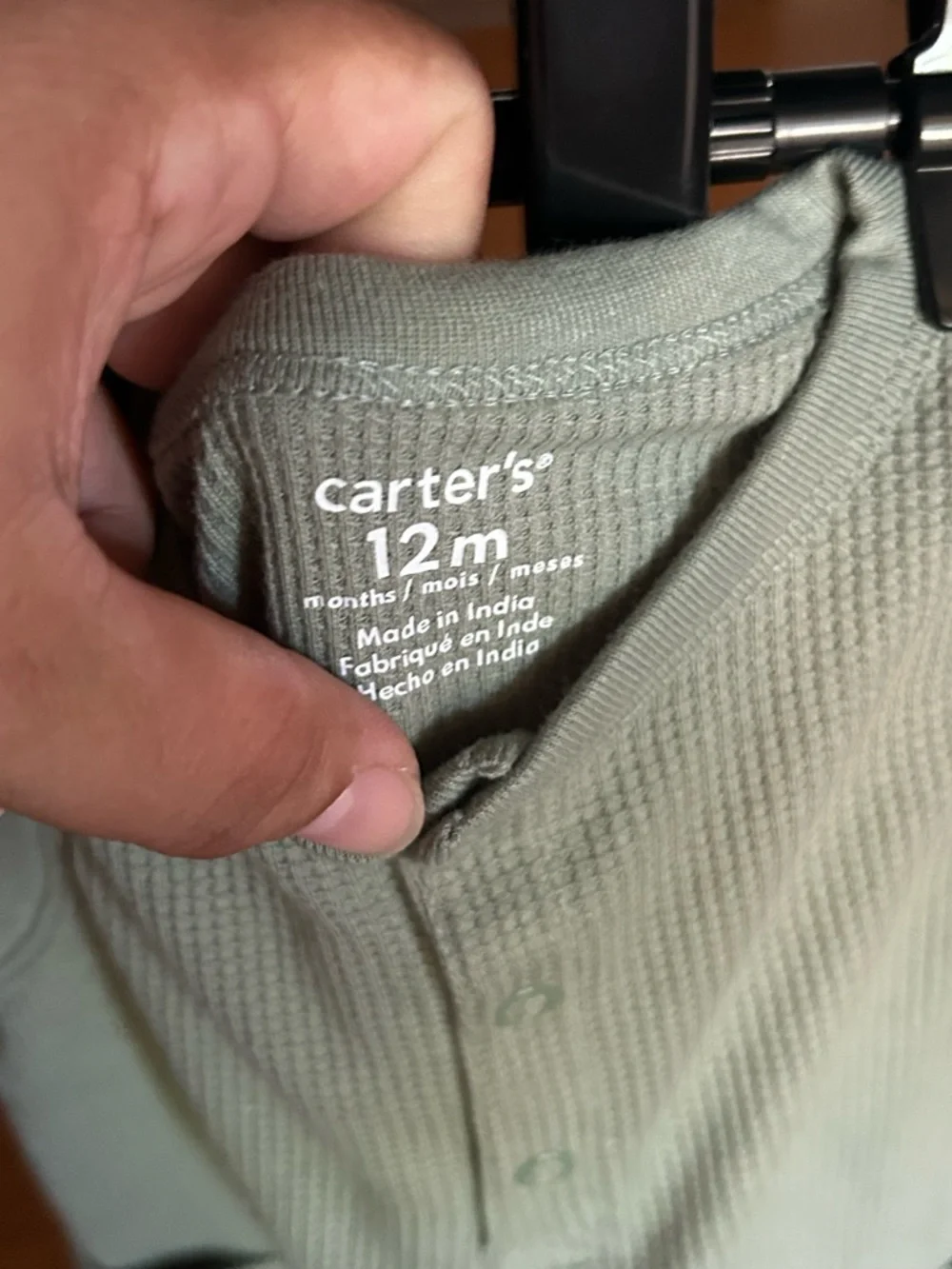 Carter's Sage Green Ribbed Tank Romper with Pockets